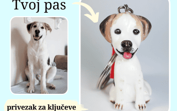 Unikatan privezak za ključeve pas rađen po slici